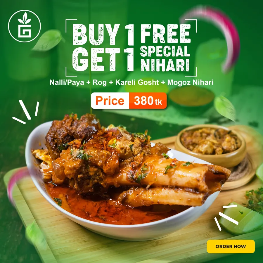 Enjoy Buy 1 Get 1 Free offer Special Nihari at Green House