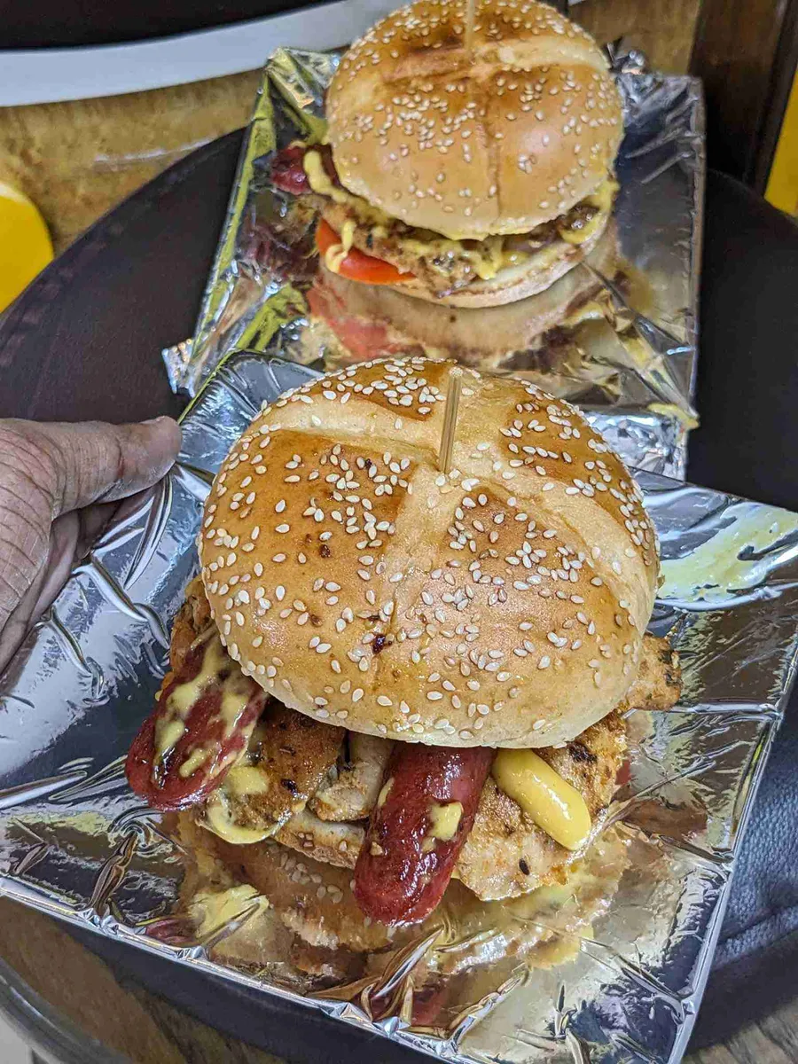 Buy one get one BBQ Chicken Sausage delight burger 🍔 offer at the pabulum