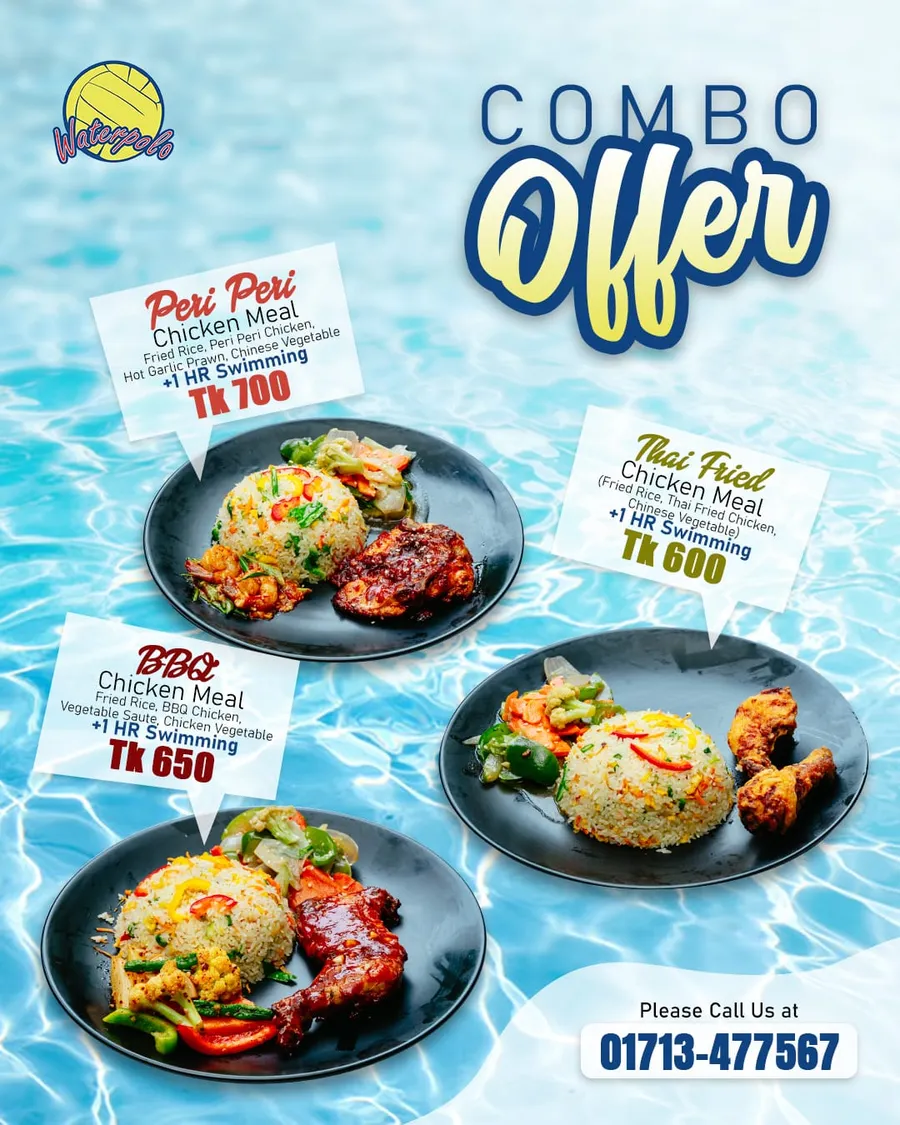 Combo Offer Hotel And Resort | Chicken Meal With 1 HR Swimming at Waterpolo