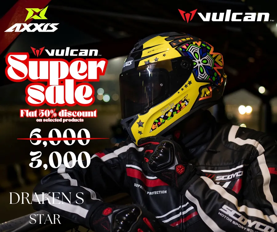 FLAT 50% Discount on Vulcan Helmet Super Sale Camp on wide range of selected products with Official Warranty