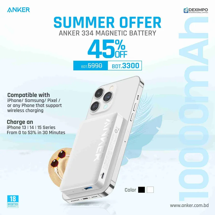 Anker 334 Magnetic Battery 2690 tk discount at Anker Bangladesh