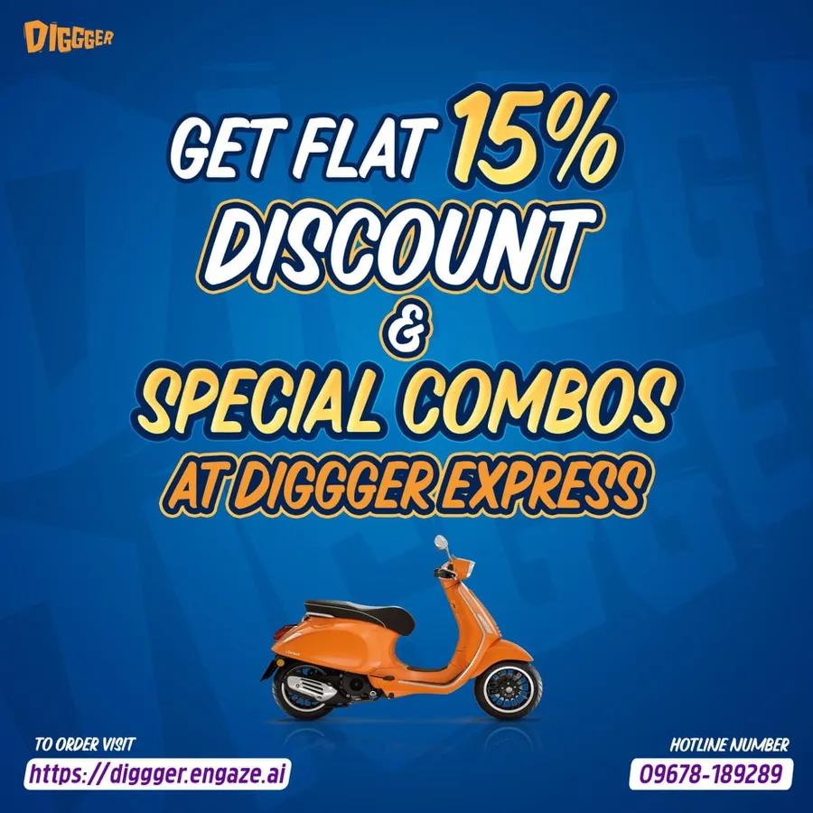 Get 15% discount & special combos at Diggger Express