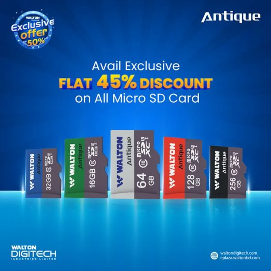 Flat 45% discount on walton 𝐀𝐍𝐓𝐈𝐐𝐔𝐄 Micro 𝐒𝐃 card