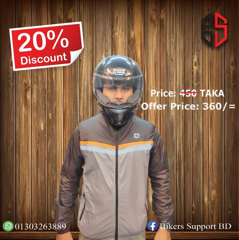 Get 20% Discount On All WINDBRAKER JACKET at Bikers Support BD