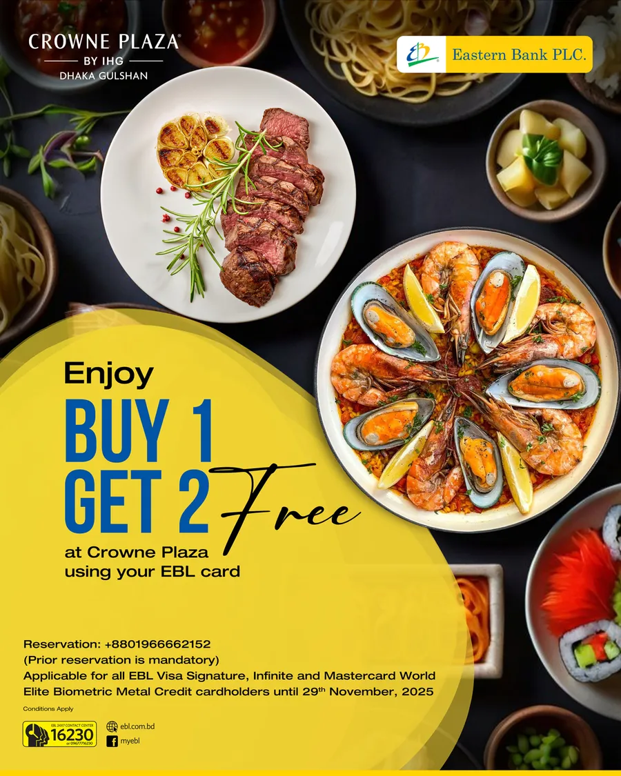 Enjoy B1G2 Free at Crowne Plaza using your EBL cards
