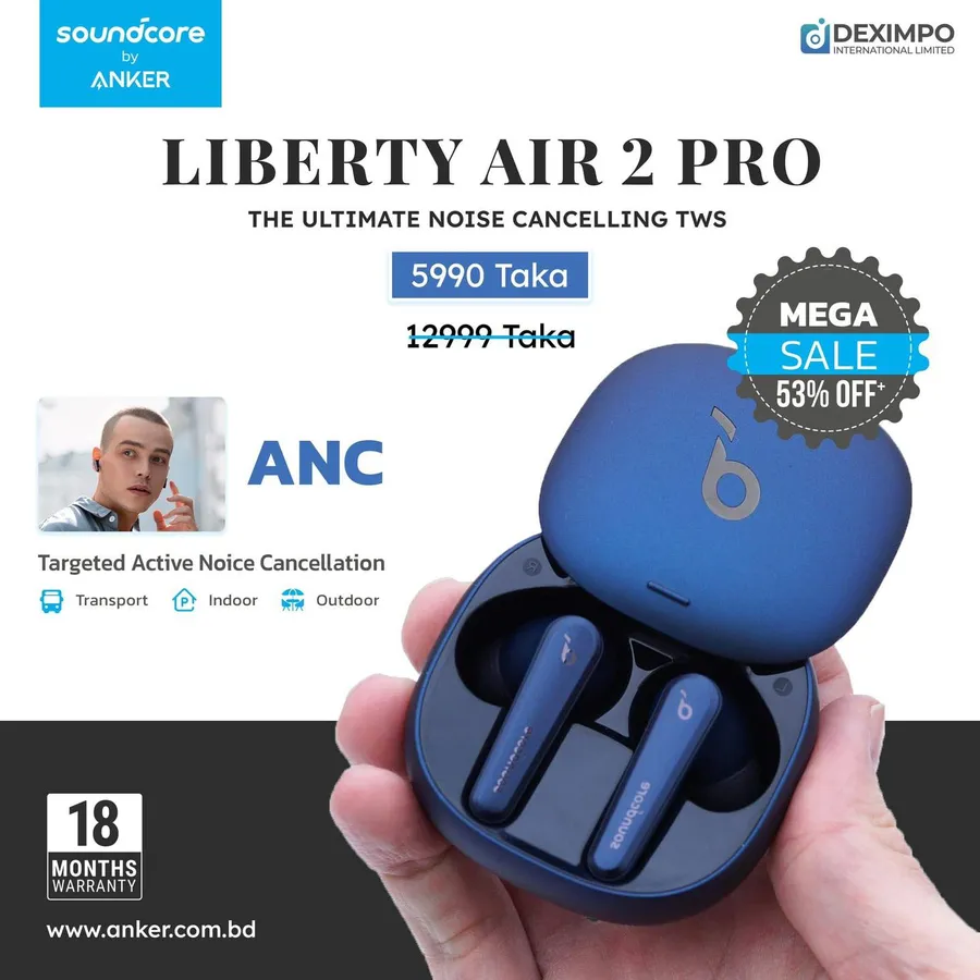 Anker Soundcore Liberty Air 2 Pro ANC True Wireless Earbuds | Earphone 53% Discount at Gadget N Music