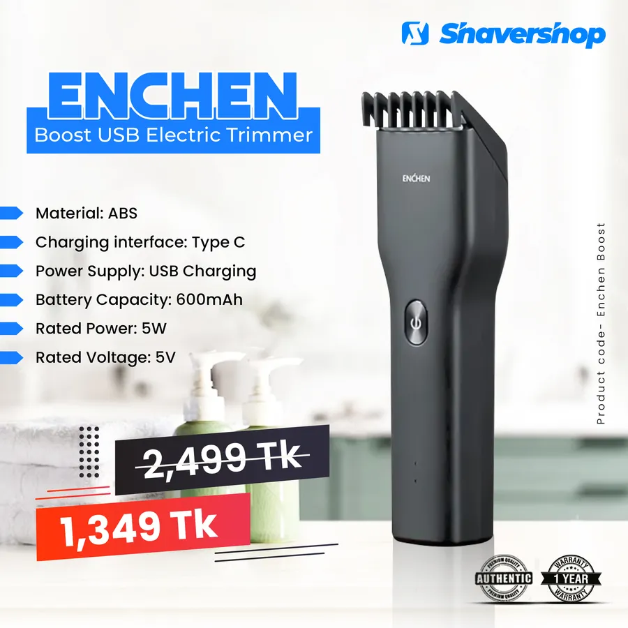 Xiaomi ENCHEN Boost USB Electric Trimmer discount For Men! at Shaver Shop Bangladesh