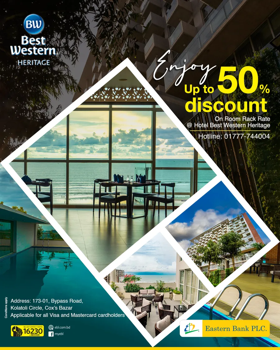 Enjoy up to 50% discount on room rack rate at Hotel Best Western Heritage using EBL Cards