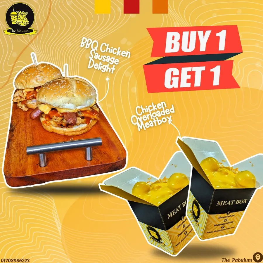 Buy one get one burger | Meat Box offer at The Pabulum