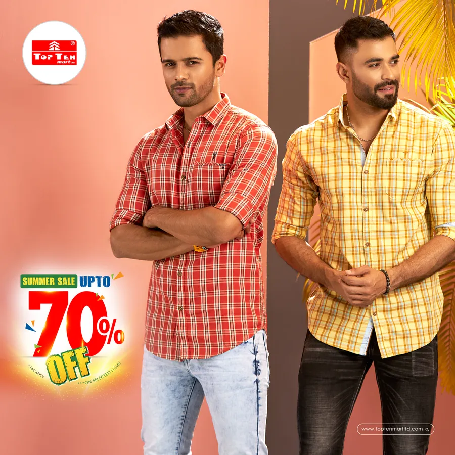 UPTO 70% discount applicable on selected items only at Top Ten